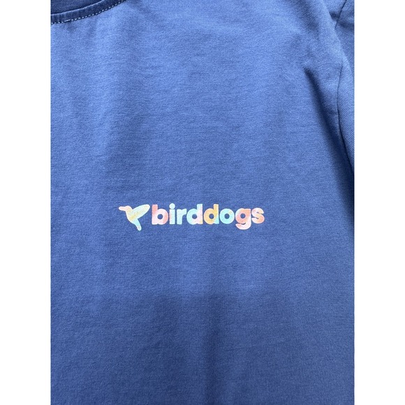 Birddogs Shirt Mens Medium Blue Short Sleeve Stretch Logo Graphic Casual Tee - Picture 3 of 12